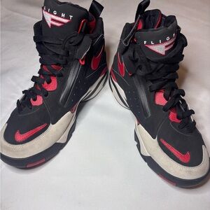 High-Top Black and Red Sneakers